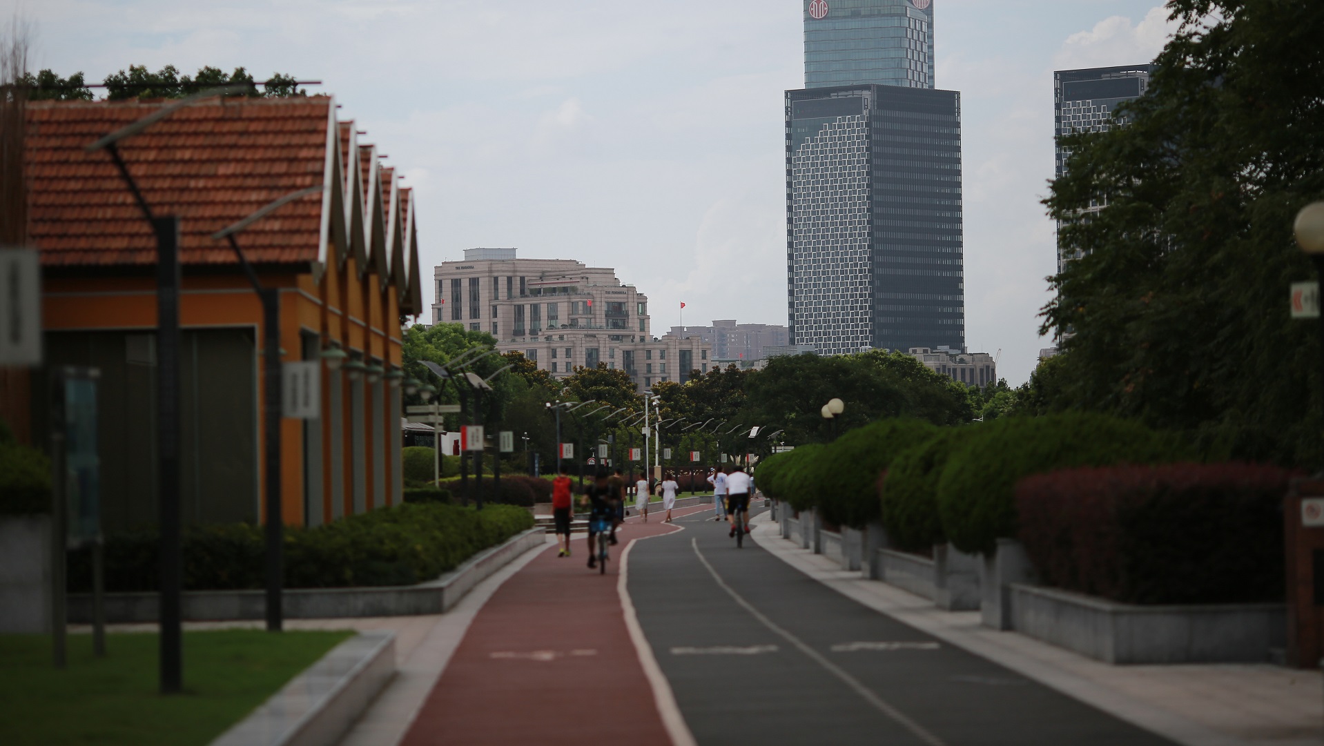 View of people on the streets in Shanghai