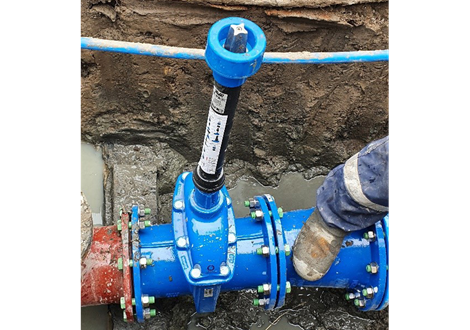 VIDI positioner installed on gate valve in water supply network