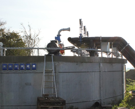 AVK knife gate valves installed in large pipe system for slurry